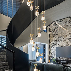 Prix usine Drop Shipping Escalier Lumières Pour Loft Plafond Escalier Branche Lustre Éclairage LED Pendentif Lumières Lustres - Product Image 3