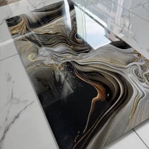 Piastrella Moderna in Gres Porcellanato Nero con Sabbia Dorata 600x1200mm per Parete e Pavimento di <span class=keywords><strong>Cucina</strong></span>, Bagno e Doccia - Product Image 4