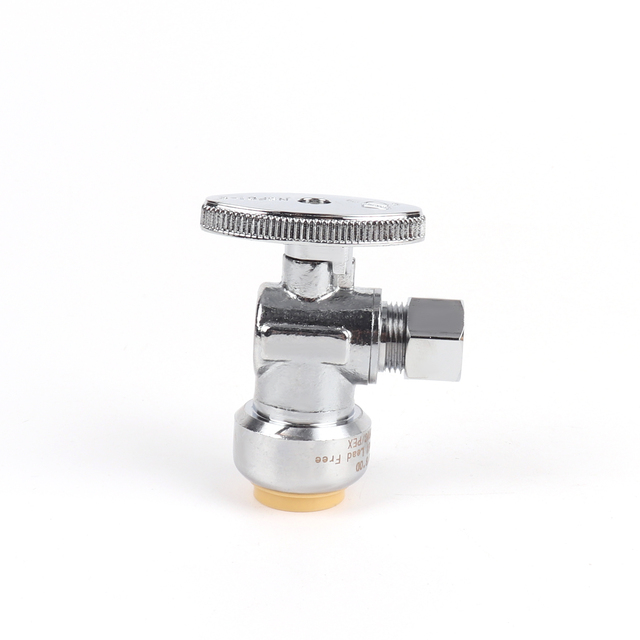 Lead Free Brass Push-Fit Supply Stop Valve Angle Valveplumbing Valve Quick Connect Sharkbite Type Valves