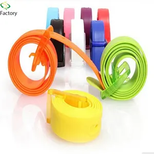 Multi color customer logo fashion plastic buckle pure silicon belts for man