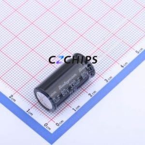 Condensador Electrolítico de Aluminio de Orificio Pasante 80ZLH330MEFC12.5X25, Orificio Pasante, D12.5xL25mm 330uF 20% 80V 891mA-120Hz - Product Image 1