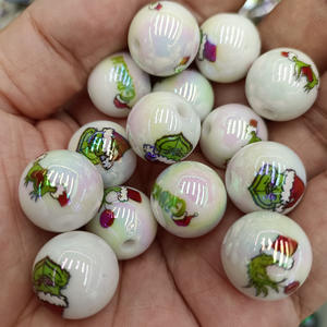 200 pcs/<span class=keywords><strong>Lot</strong></span> vente en gros 16mm perles acryliques Uv électroplaqué Golf perles rondes en plastique <span class=keywords><strong>couleurs</strong></span> mélangées pour la fabrication de stylos perlés - Product Image 5