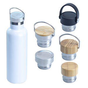 Botella de agua deportiva de aluminio ecológica con tapa de bambú sostenible Vasos promocionales con construcción de acero inoxidable - Product Image 4