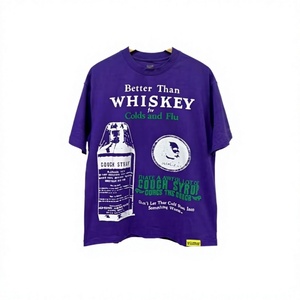 เสื้อยืดโอเวอร์ไซส์สีม่วงสำหรับผู้ชาย พิมพ์ลายดิจิทัล สไตล์ฮิปฮอป สตรีทแวร์ คอกลม แขนสั้น ลายกราฟิก - Product Image 3