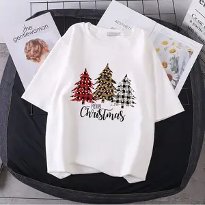 कस्टम सस्ते स्क्रीन मुद्रित क्रिसमस वर्णमाला के लिए गर्मी हस्तांतरण डिजाइन टी शर्ट