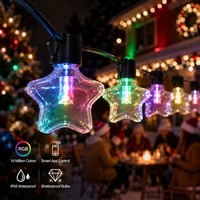 Guirnalda de Luces LED para Exteriores, Iluminación para Patio con Bombillas S14 Reemplazables, para Decoración de Restaurantes, Jardines y Proyectos