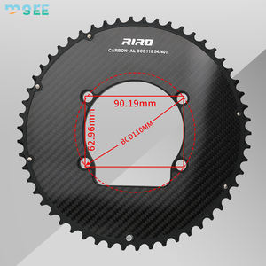Platos de Cadena para Bicicleta SeeMore con Personalización de Logotipo, Ligeros, Doble Disco, BCD 110mm, para Bicicleta de Carretera, de Fibra de Carbono Completa - Product Image 4