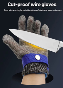 Gants résistants aux coupures en maille de fil d'acier inoxydable pour <span class=keywords><strong>boucher</strong></span> et chef, gants de sécurité pour la cuisine avec doublure respirante confortable - Product Image 3