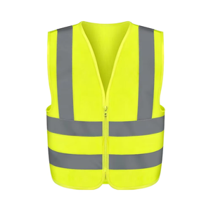 Chaleco DE SEGURIDAD reflectante con logotipo personalizado con cremallera Ropa de seguridad vial de alta visibilidad Chaleco de alta visibilidad de alta calidad - Product Image 1