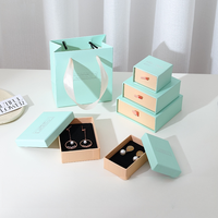 Boîte à tiroir en papier rigide avec logo personnalisé, emballage pour bijoux avec insert en mousse EPE pour bague, collier, boucles d'oreilles, bracelet