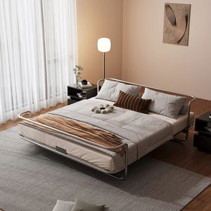 Lit principal de luxe en acier au carbone <span class=keywords><strong>Bauhaus</strong></span> Lit flottant en acier inoxydable Design pour petits espaces Style contemporain pour maisons modernes - Product Image 4