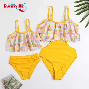 माँ और बेटी Swimsuits समुद्र तट Swimwear के मिलान परिवार स्नान सूट मां लड़की बिकनी बिकनी परिवार मिलान आउटफिट