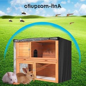 ผ้าคลุมกรงกระต่ายไม้ 4 ฟุต แบบสองชั้น ผ้าอ๊อกซ์ฟอร์ดกันน้ำ ป้องกันกรงสัตว์เลี้ยง สีดำ เทา เขียว ชุดคอมโบ - Product Image 2