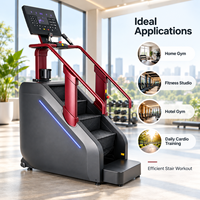 K-FIT GSK8 Alat Pemanjat Tangga Pintar Kelas Komersial dengan Anak Tangga Anti Selip, Multi Program, untuk Gym Komersial dan Gym Rumah Mewah