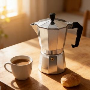 Cafetera Moka Clásica de 6 Tazas, Cafetera <span class=keywords><strong>Espresso</strong></span> Retro de Aluminio para Estufa, Cafetera Portátil Plateada para el Hogar y la Cocina - Product Image 6