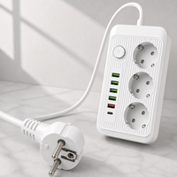 Prise de courant européenne sur mesure de qualité supérieure, panneau PC ignifuge, 16A haute puissance, norme européenne pour tableau de prises domestique, multiprise USB
