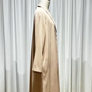 Abaya clássico Eid Almond 2024 com contas, vestido longo e leve para meninas muçulmanas, vestido longo e verão, casaco árabe abaya