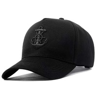 Casquette de baseball marine de haute qualité avec logo ancre en relief 3D, broderie en relief, casquette structurée style marin à fermeture snapback