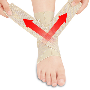 Attelle de cheville ultra-fine à compression croisée, avec rembourrage en silicone respirant et élastique, stabilisateur de cheville antidérapant à picots - Product Image 3