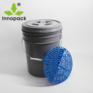 ถังพลาสติก PP บริสุทธิ์5แกลลอน (20L) ใสพร้อมด้ามโลหะตัวกรองล้างรถและดูแลรถสีขาว - Product Image 2