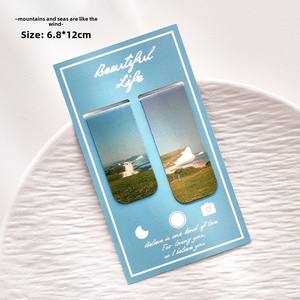 Marcadores Magnéticos de PVC de Doble Cara, Bonitos, con Diseño de Paisaje, con Clip para Páginas, para Estudiantes - Product Image 6