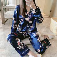 Individuell bedruckte Nachtwäsche Pyjamas Luxus Satin Pyjamas Damen Nachtwäsche Seide Pyjamas
