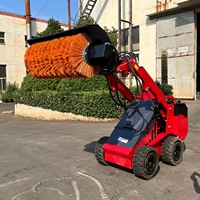 Mini-Radlader Hydraulischer Winkelbesen-Aufsatz Verschleißfester Polypropylen-Rotations-Schneefeger