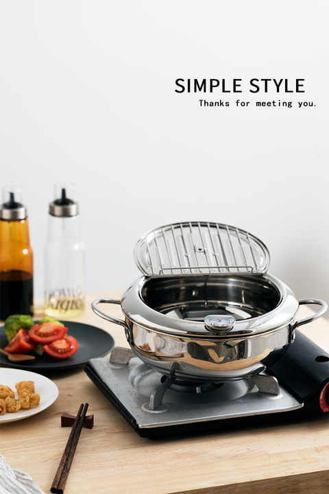 Original Factory Ready to Ship 24 28cm Large Capacity 4.2L Family Home Chips Potato Tea Time Tempura Fried Food Deep Fryer Pot