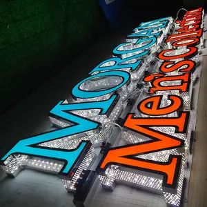 Letrero de <span class=keywords><strong>fuente</strong></span> de nuevo diseño, impermeable 3D perforador de agujeros, Letra de canal de aluminio, letrero de publicidad al aire libre, Letra de iluminación - Product Image 1