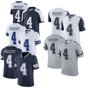 Dak Prescott Dallas maglie da calcio n. 4 cucite USA gioco di calcio sport VP Limited Player maglia rovesciata per uomini-marina