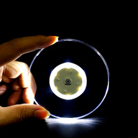 Bon prix cristal acrylique LED lumineux étanche transparent tasse sous-verres Base atmosphère lumière sous-verre