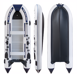 Bateau <span class=keywords><strong>de</strong></span> pêche gonflable professionnel bleu gris pour 4/6 personnes en PVC avec fond en alliage d'aluminium, adapté à une utilisation en extérieur - Product Image 3