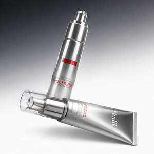Tube souple vide en aluminium-plastique argenté de 45 ml avec pompe, personnalisable avec logo, pour sérum visage, crème de soin et crème contour des yeux, MOQ 5000 - Product Image 1
