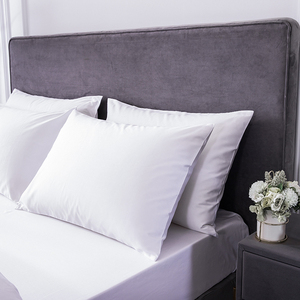 Parure de draps King Size 200 fils en coton pur blanc 100 %, style simple, qualité commerciale, pour hôpitaux <span class=keywords><strong>et</strong></span> hôtels - Product Image 4