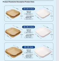 Papier sulfurisé jetable résistant à la chaleur pour friteuse à air, idéal pour la cuisson du poulet, des biscuits et du pain, revêtement numérique