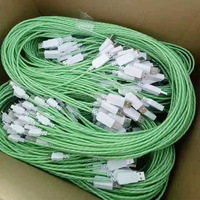 Kabel Data USB isi daya cepat, kabel Data USB 1m dengan lampu LED, kabel Streamer pengisian daya Cepat