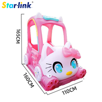 Voiture électrique lumineuse pour chatons, très appréciée, avec pneus tout-terrain, lumières LED et musique pour les aires de jeux intérieures et extérieures