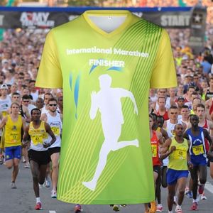 Camiseta Deportiva Personalizada Sublimada Ligera para Maratón Urbano, de Secado Rápido y Transpirable para Hombre, Camiseta Deportiva de Compresión para Gimnasio - Product Image 1