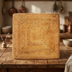 High Quality Handmade Natural Woven Rattan <b>Rectangle</b> <b>Placemat</b> Rattan <b>Placemats</b> Boho Decor for Enhancing Your Dining Experience - Product Image 1