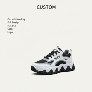 Zapatillas Deportivas Blancas con Plataforma para Mujer, Modelo 2026, Parte Superior de Malla Transpirable, Contraste Blanco y Gris, Suela Antideslizante, Estilo Casual para Otoño - Product Image 1