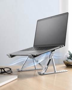 Support pour ordinateur portable en aluminium réglable, pliable, portable, support de refroidissement multi-angles pour bureau, maison et usage domestique - Product Image 3