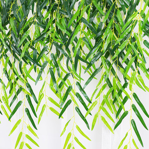 Feuilles de saule artificielles Stupid Bird 30cm-100cm en plastique pour décoration extérieure et intérieure, accessoires végétaux pour plafond - Product Image 3