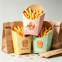 Scatole Pieghevoli per Patatine Fritte di Grado Alimentare, Personalizzabili con Logo, per Asporto e Esportazione
