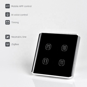 Cuộc sống thông minh cho ZigBee 10A chuyển đổi EU Anh N + L dòng 2 Gang thông minh chuyển đổi điều khiển từ xa Curtain Switch - Product Image 2