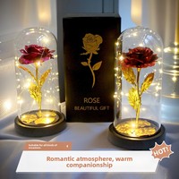 Lampu Tidur Akrilik Berbentuk Bunga Mawar Emas Simulasi, Hadiah Kreatif Buatan Tangan Romantis untuk Hari Valentine