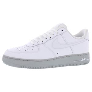 Nike Air Force 1 '07 Chaussures unisexes en cuir Blanc Blanc Gris fumé clair Style basketball - Product Image 1