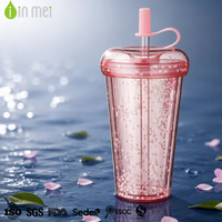 Gobelet isotherme à double paroi de 700 ml avec logo personnalisé, insert en papier brillant, couvercle à motif de dessin animé DIY, en AS+Silicone, pour jus et boisson