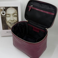 Sac de Voyage Cosmétique Grande Capacité en Cuir PU à Motif Crocodile avec Logo Personnalisé et Fermeture Éclair, Organisateur de Maquillage et Trousse de Toilette