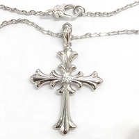 Pendentif de luxe en argent sterling 925 et or 18 carats avec croix religieuse et moissanite personnalisée certifiée sertie griffe