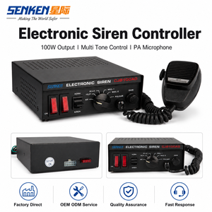 Sirène électronique multifonctionnelle Senken Premium étanche CJB 100w avec amplificateur <span class=keywords><strong>d</strong></span>'avertissement et microphone pour <span class=keywords><strong>voiture</strong></span>, camion, ambulance - Product Image 1